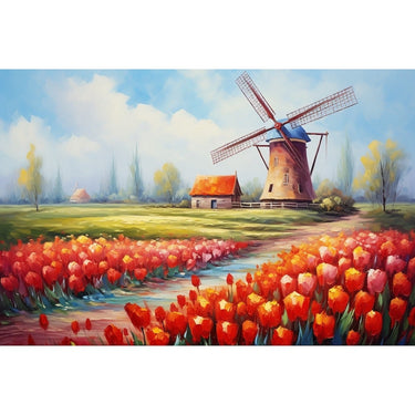 Tulips in canvas